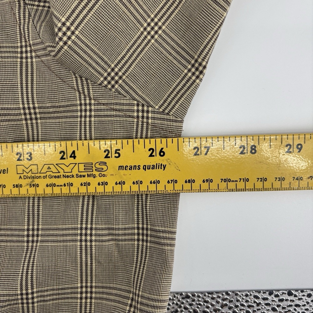 T.HARRIS, LONDON, Men's XXL Tan Plaid Button Down Long Sleeve Shirt - Picture 4 of 6